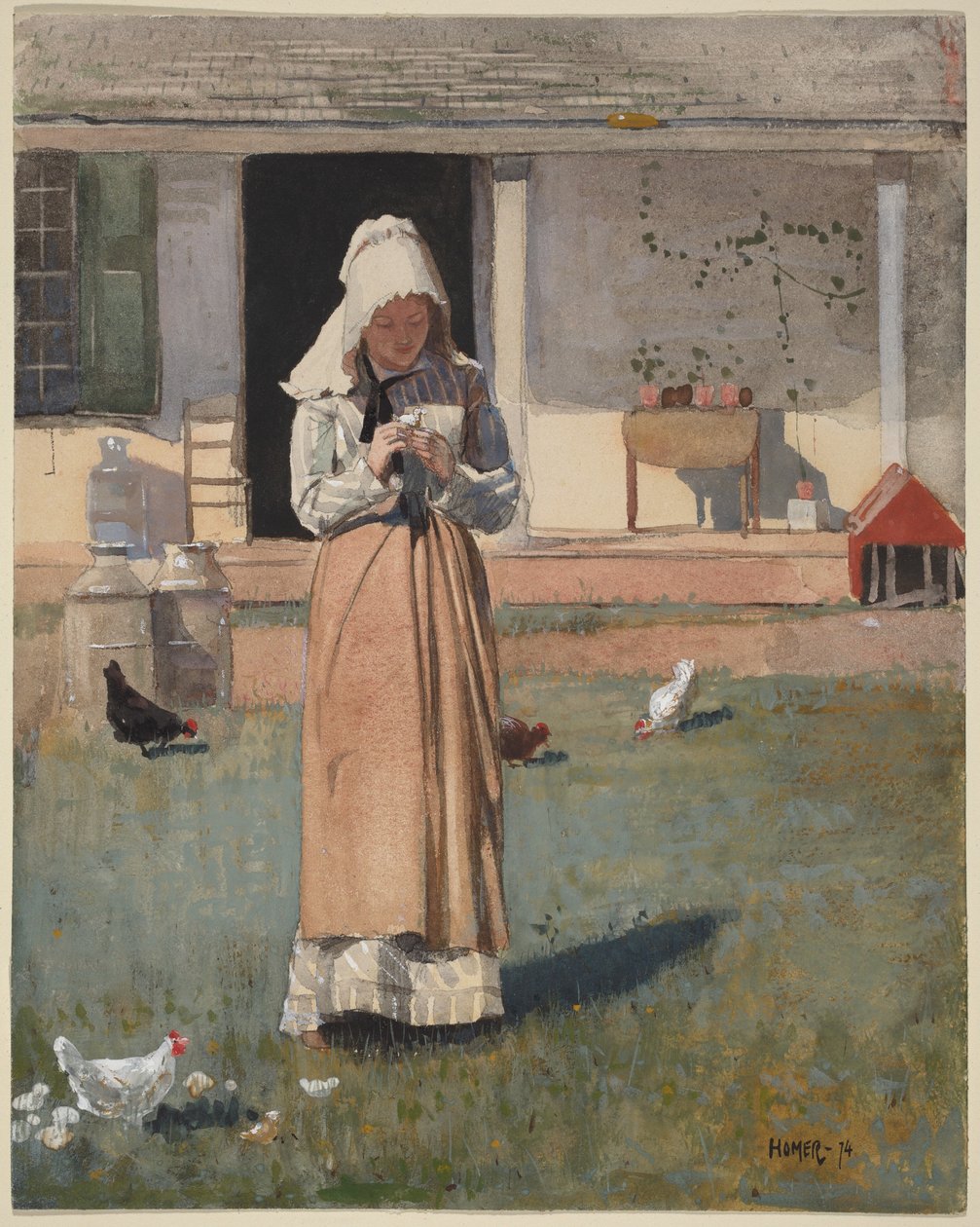 Una gallina enferma de Winslow Homer