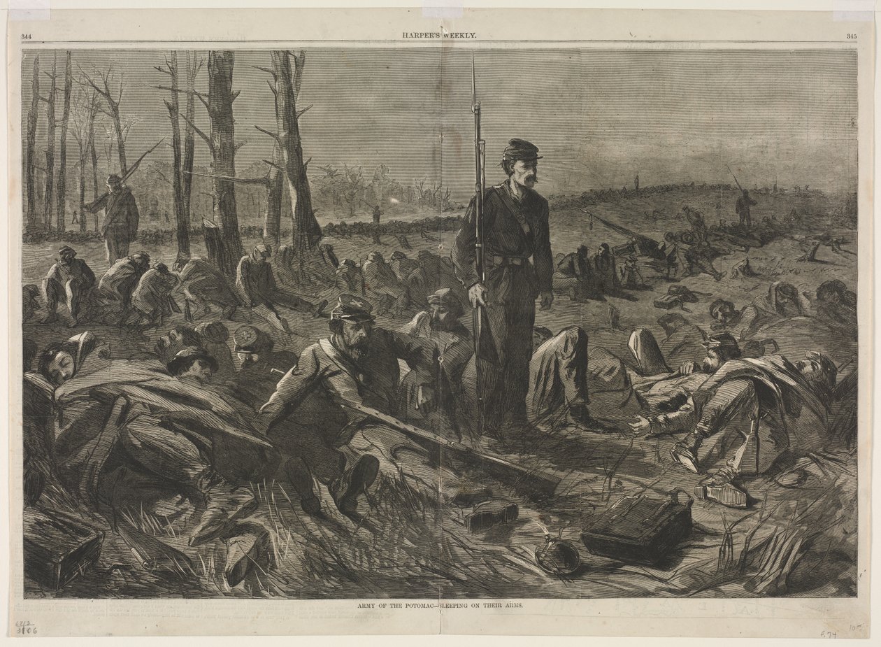Ejército del Potomac: durmiendo sobre sus armas de Winslow Homer