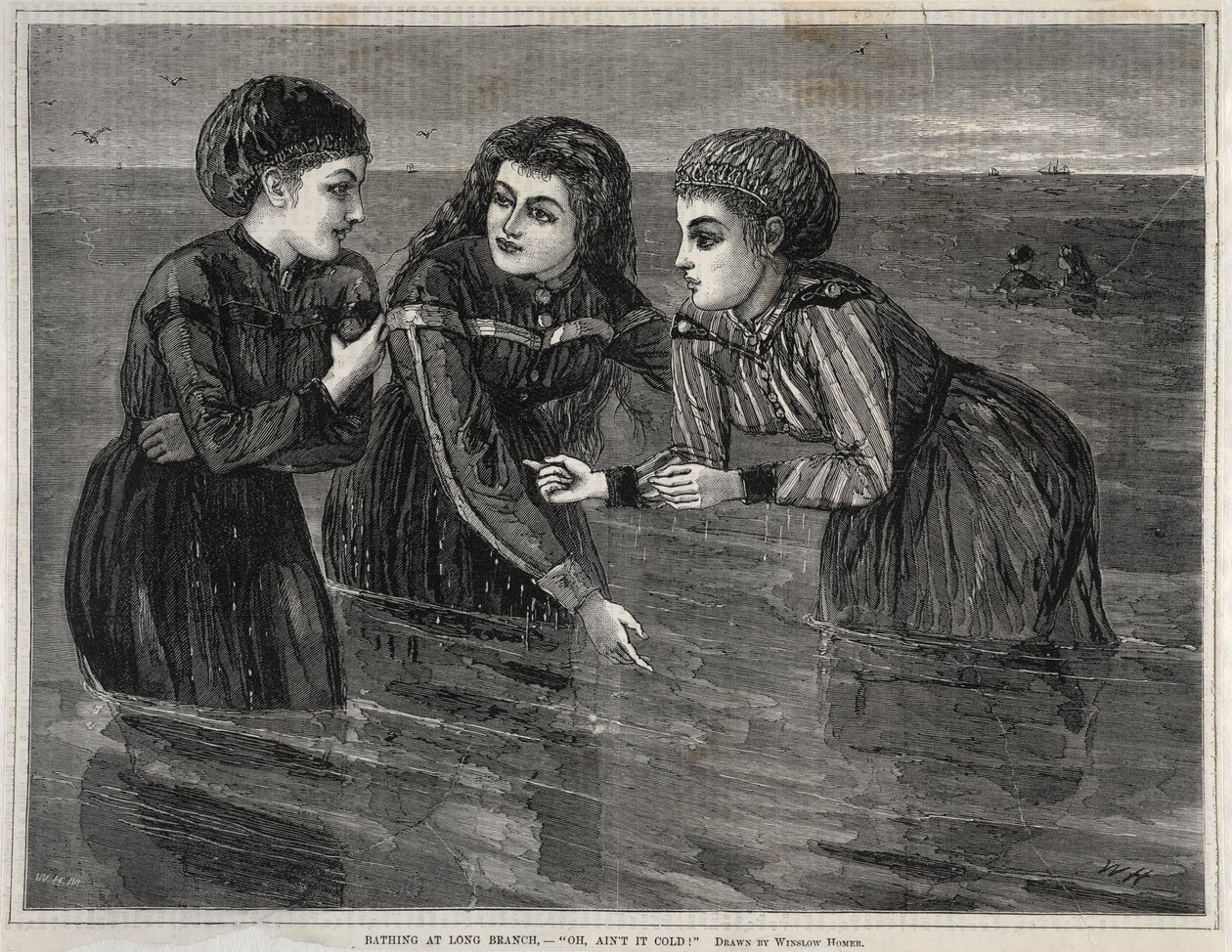 Bañándose en Long Branch, ¡Oh, qué frío!, 1871 de Winslow Homer
