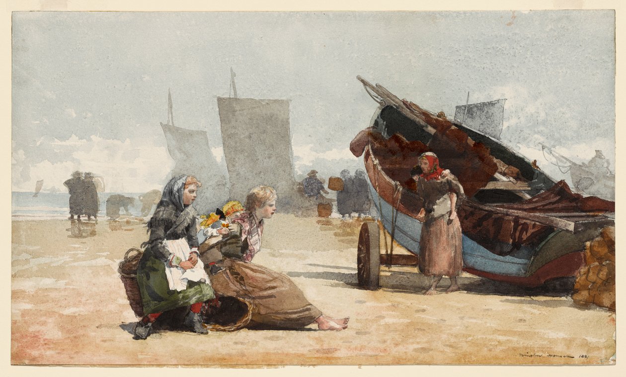 Escena de playa, Cullercoats de Winslow Homer