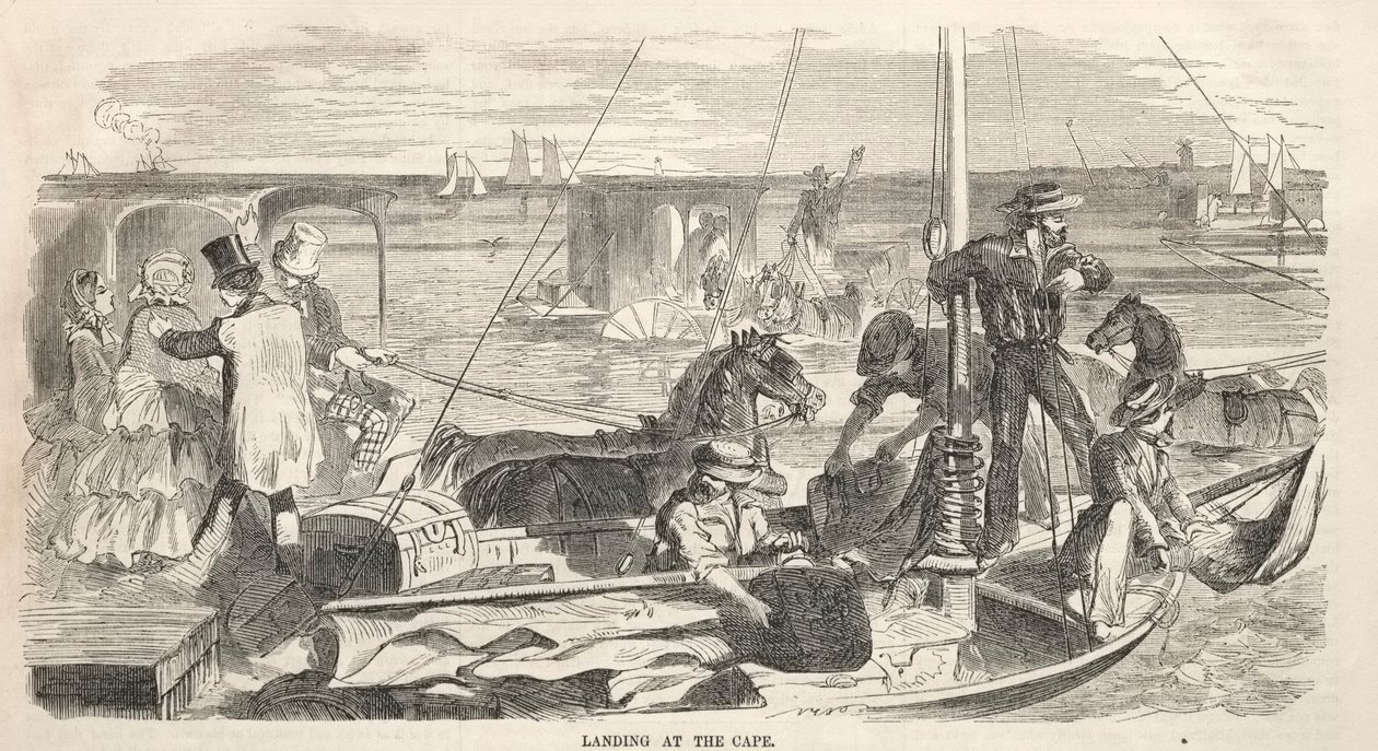 Bocetos de la reunión del campamento: Desembarco en el Cabo, 1858 de Winslow Homer