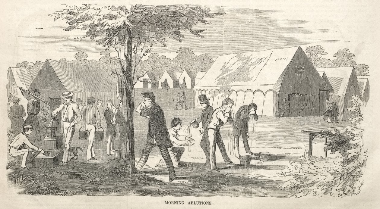 Bocetos de la reunión campal:  Abluciones matutinas de Winslow Homer