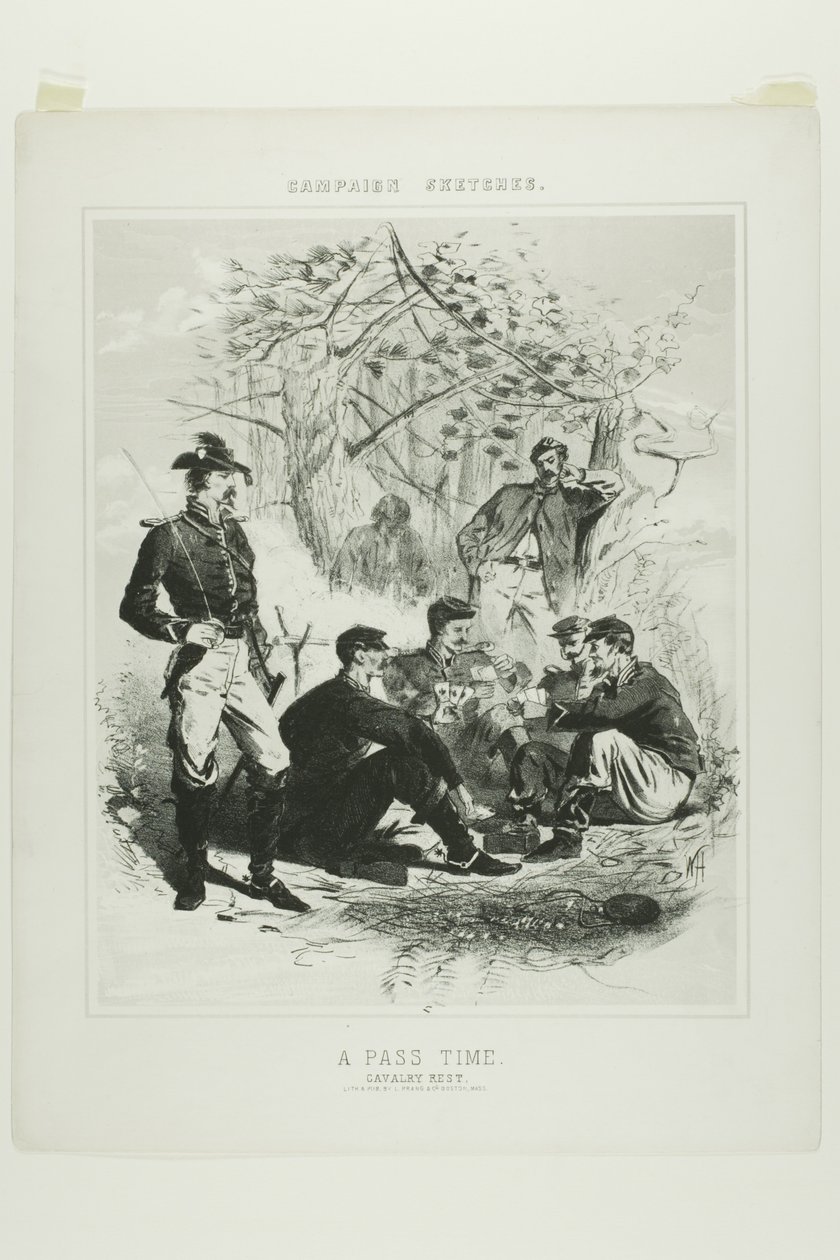 Bocetos de campaña: A Pass Time - Descanso de la Caballería de Winslow Homer