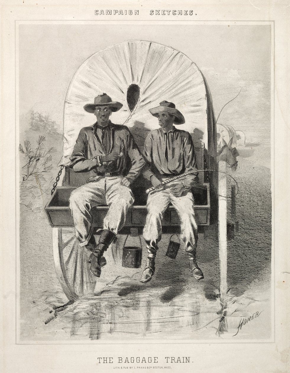 Bocetos de la campaña: «El tren de avituallamiento» de Winslow Homer
