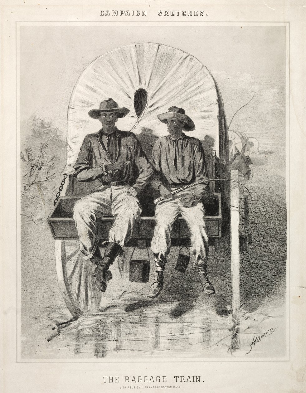 Bocetos de campaña: El tren de equipajes, 1863 de Winslow Homer