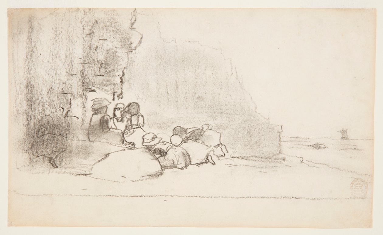 Niños jugando en la playa, Cullercoats, Inglaterra de Winslow Homer