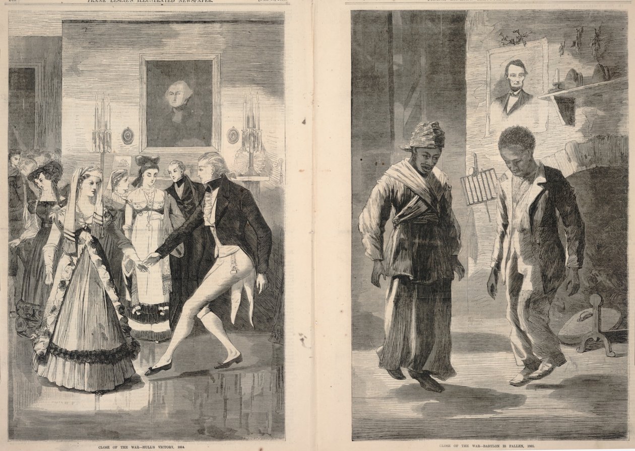 Cierre de la guerra--Victoria de Hull, 1814/Cierre de la guerra--Cayó Babilonia, 1865, del Periódico Ilustrado de Frank Leslie, 16 de diciembre de 1865. de Winslow Homer
