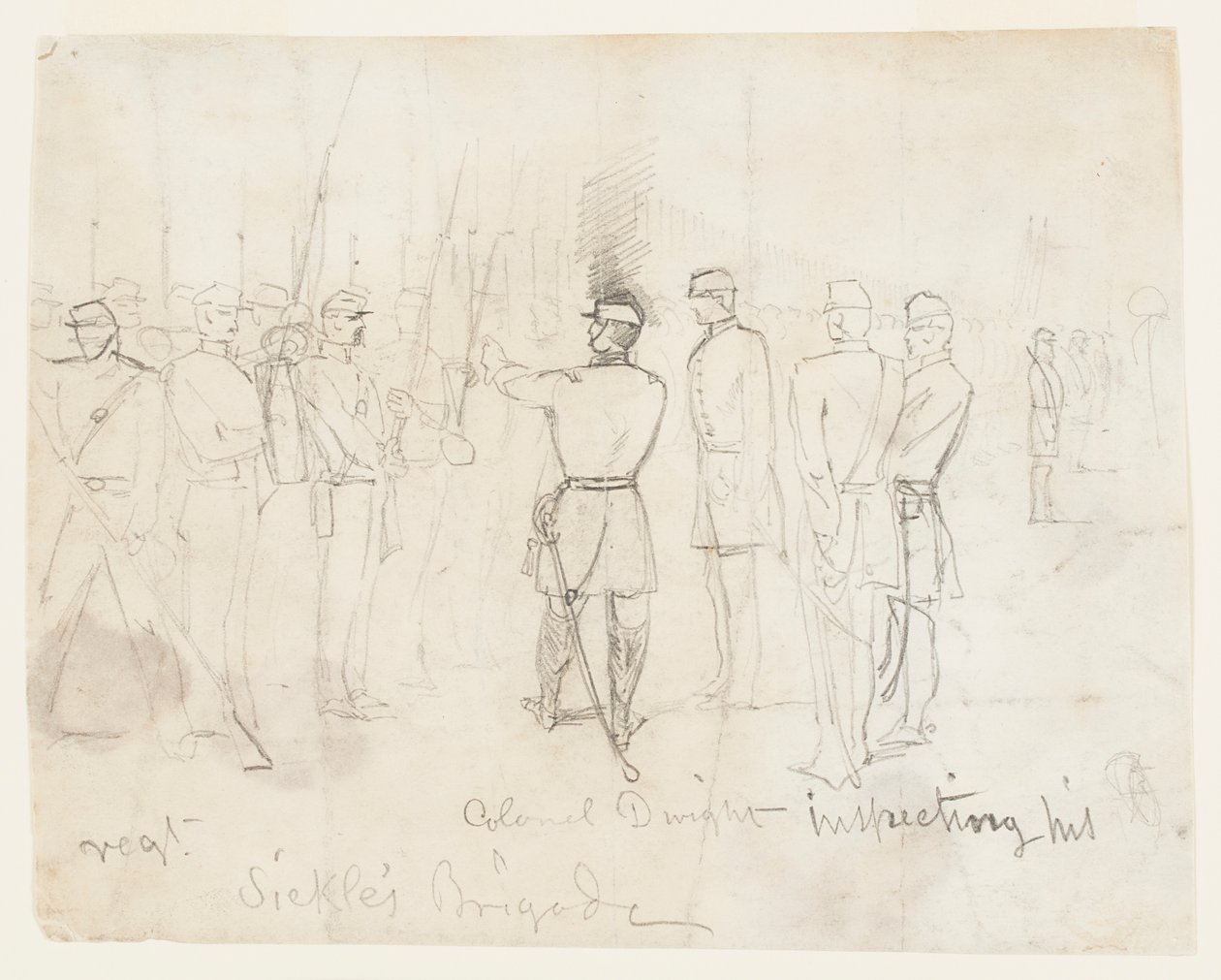 El Coronel Dwight inspeccionando su regimiento de Winslow Homer