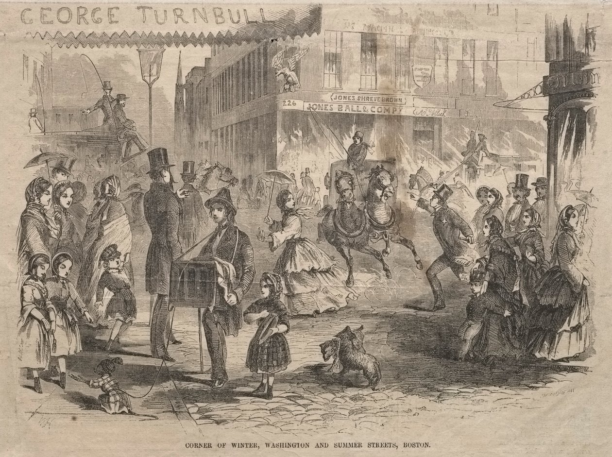 Esquina de Winter, Washington y Summer Streets, Boston, 1857 de Winslow Homer