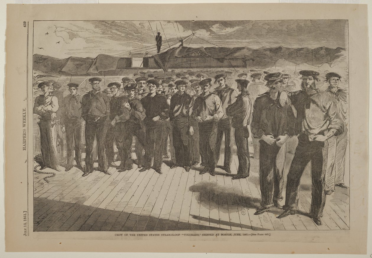 Tripulación de la balandra de vapor estadounidense Colorado embarcada en Boston, junio de 1861 de Winslow Homer