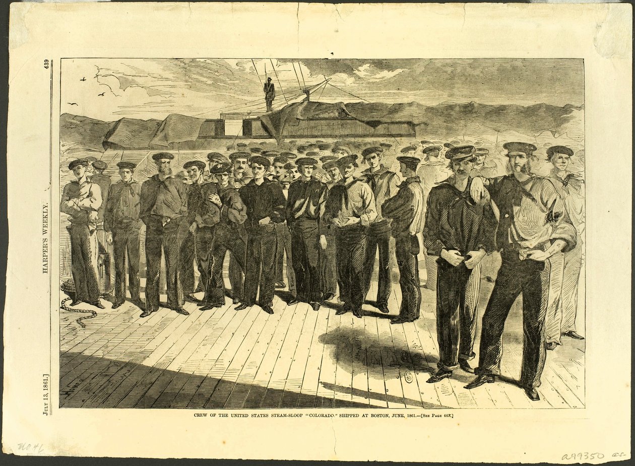 Tripulación de la balandra de vapor "Colorado" de los Estados Unidos, embarcada en Boston en junio de 1861 de Winslow Homer