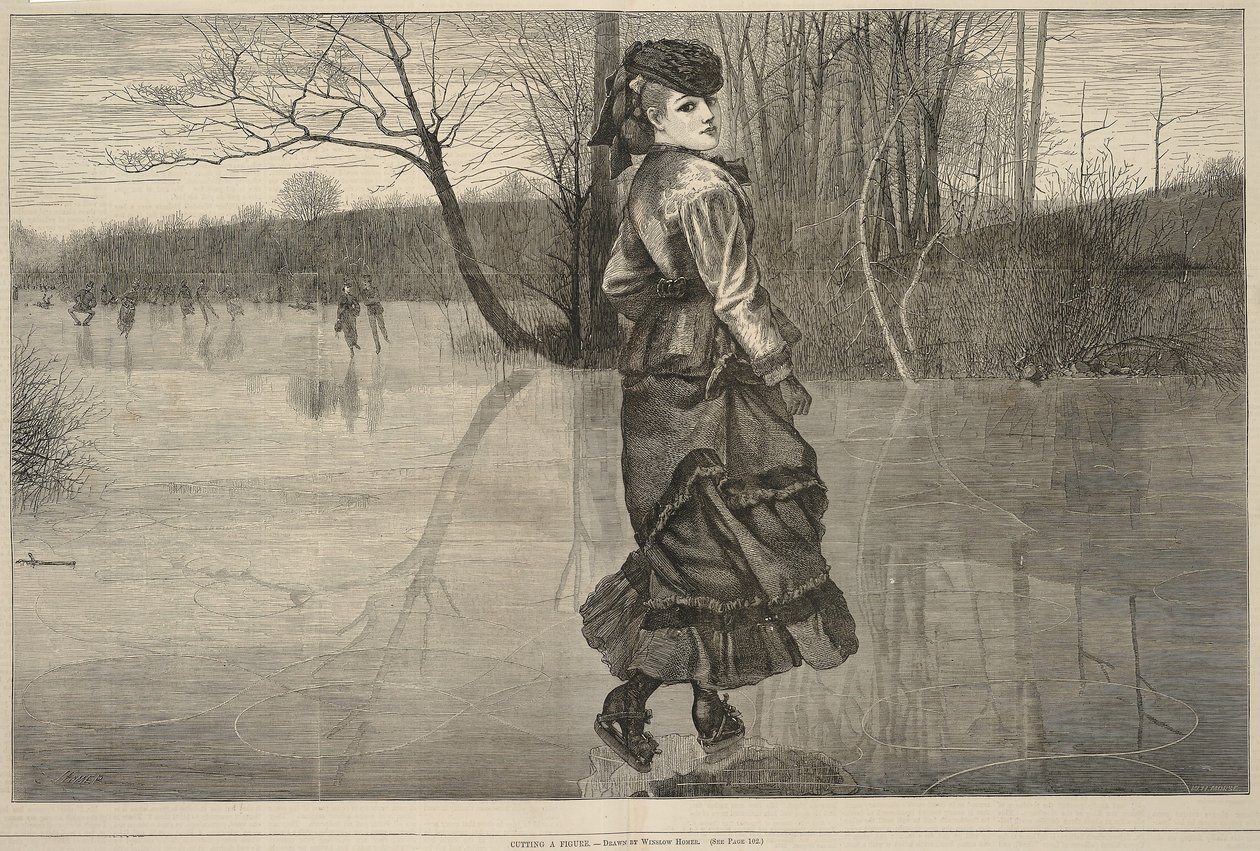 Cutting a Figure, de Every Saturday, 4 de febrero de 1871 de Winslow Homer
