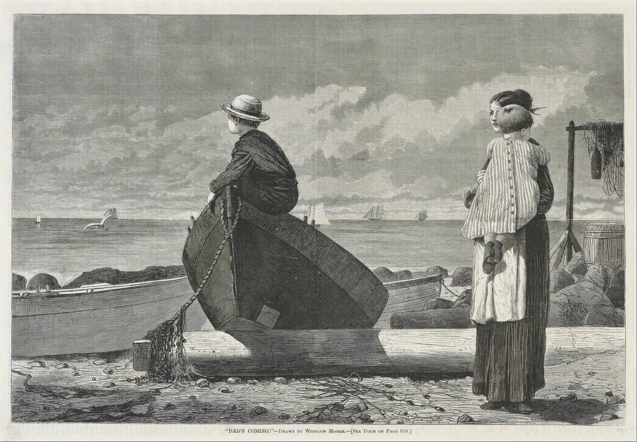 ¡Papá viene! de Winslow Homer
