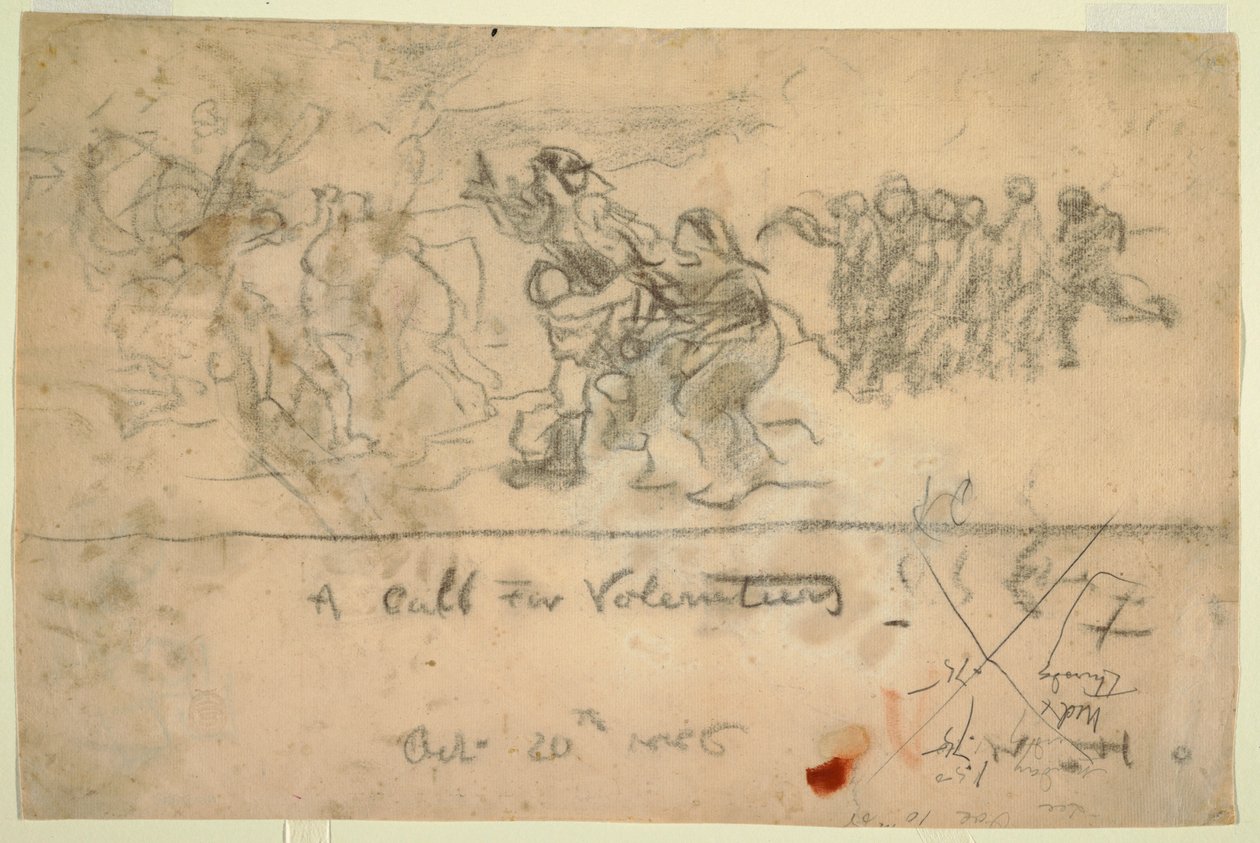 Dibujo, Llamada a voluntarios, 20 de octubre de 1886 de Winslow Homer