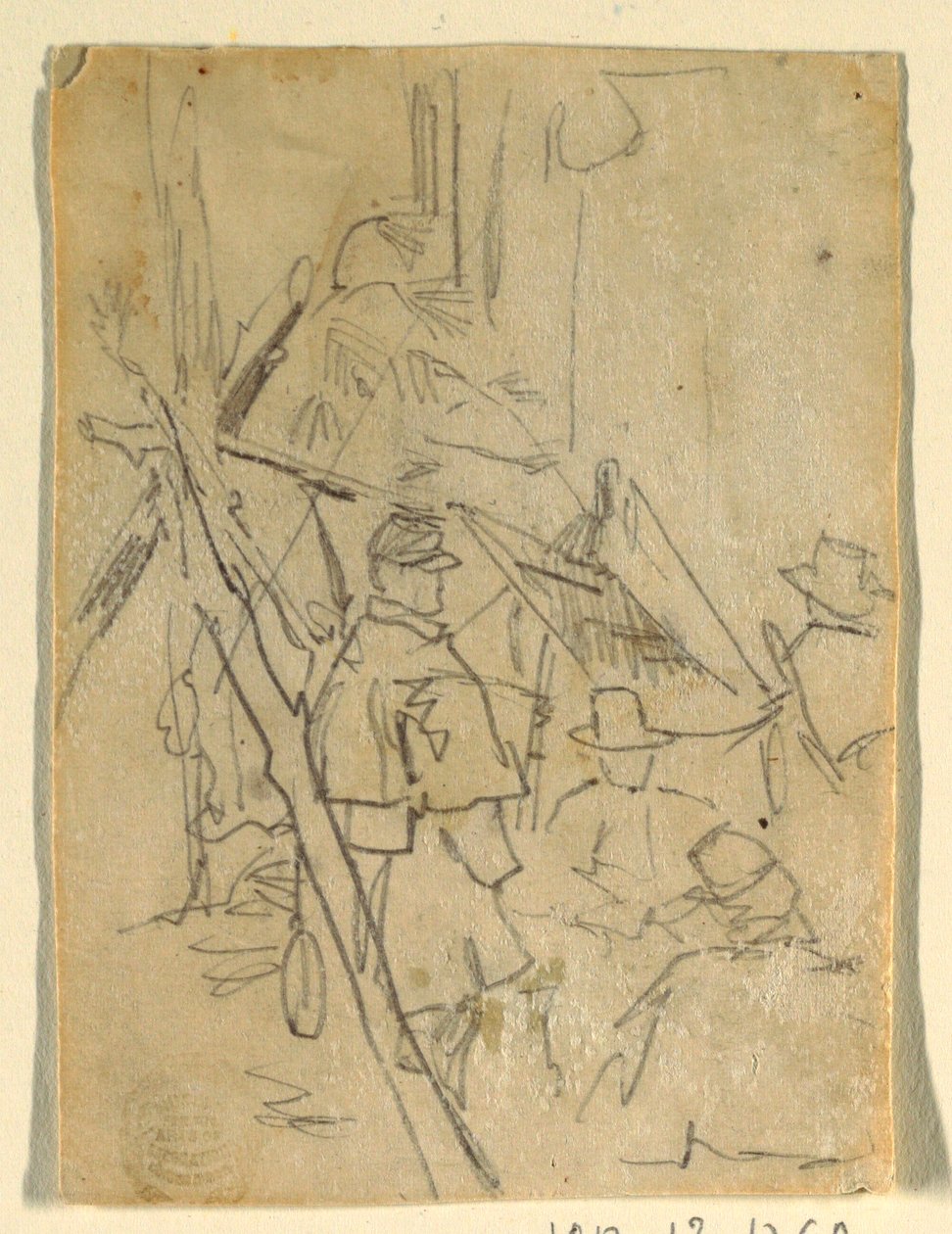 Dibujo, Un campamento del ejército, 1862 de Winslow Homer