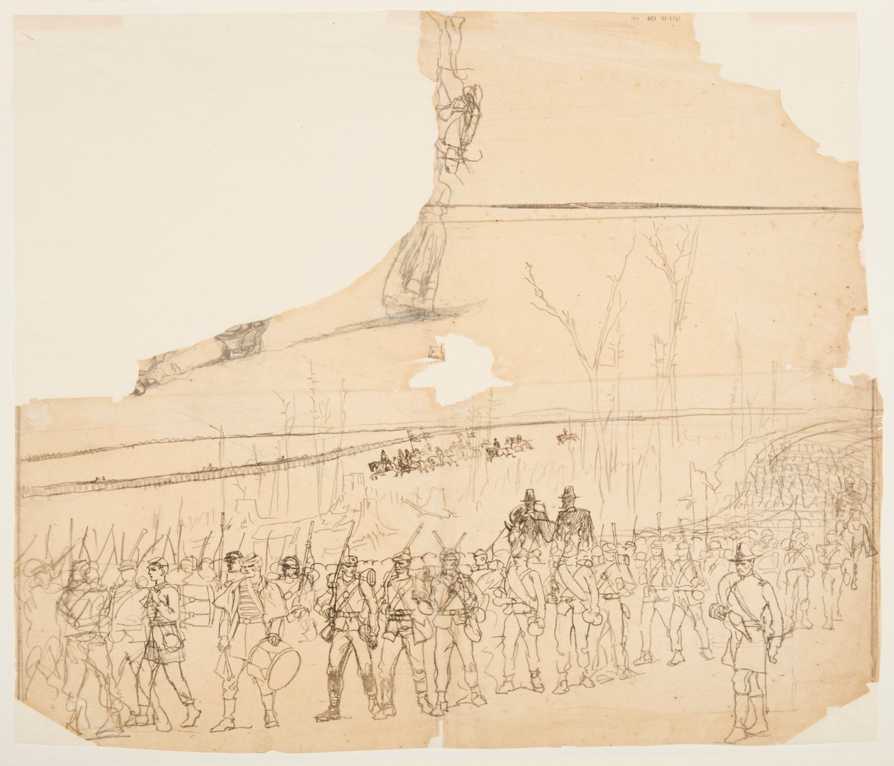 Dibujo, Una columna de infantería en marcha, 1862 de Winslow Homer