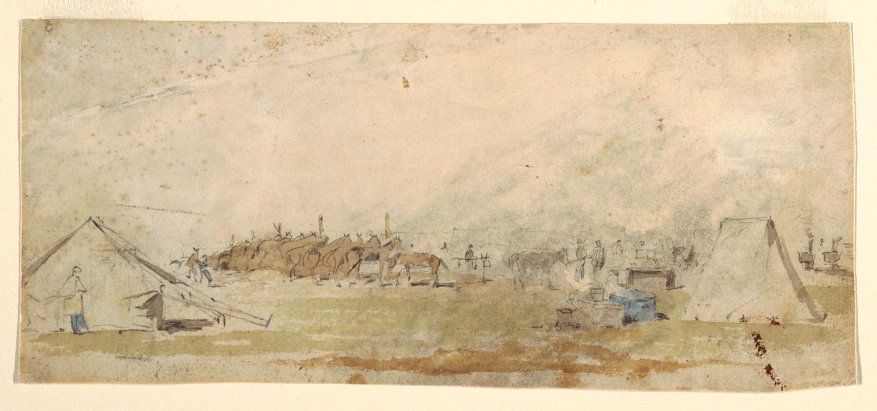 Dibujo, Campamento del Ejército, 1862 de Winslow Homer