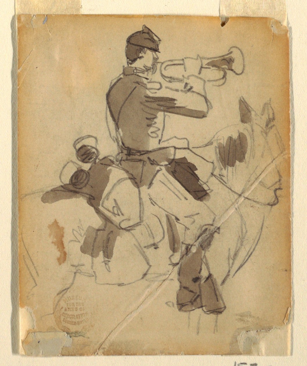 Dibujo, Corneta a caballo, 1862 de Winslow Homer