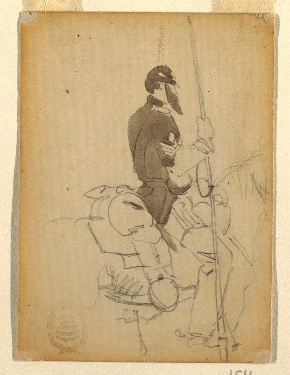 Dibujo, soldado de caballería montado, 1862 de Winslow Homer
