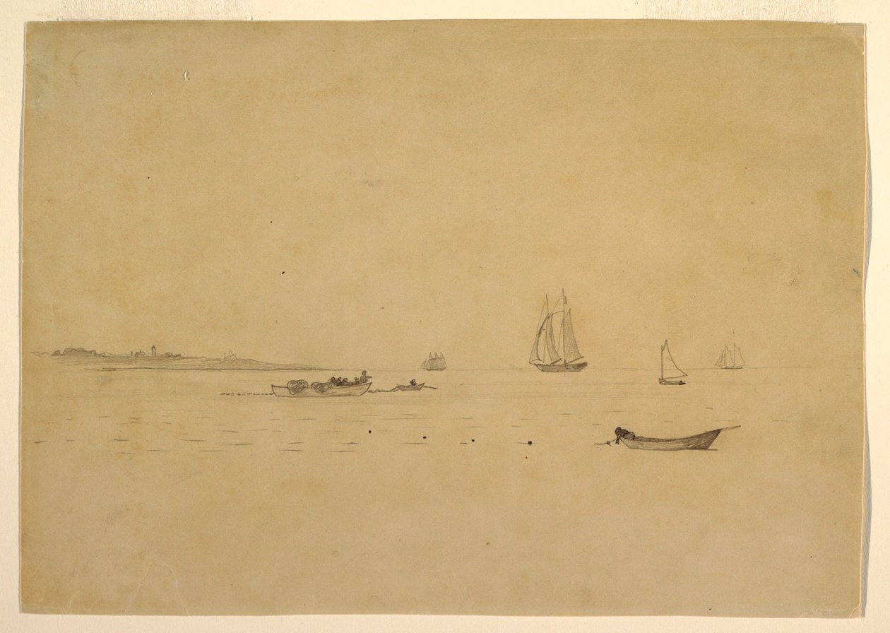Dibujo, Punta de tierra con un faro, ca. 1880 de Winslow Homer