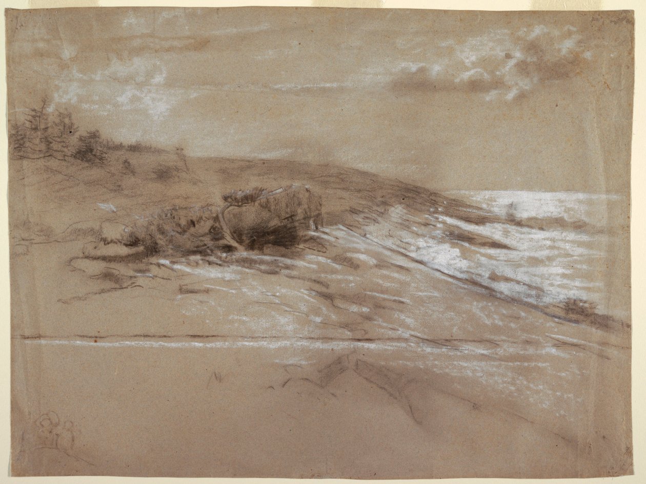 Dibujo, Seacoast with Scrub Pines, Prout