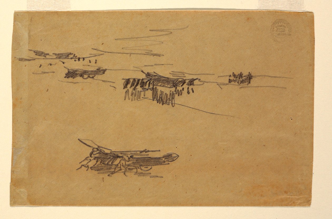 Dibujo, Bocetos de Dories en carruajes, 1881 de Winslow Homer