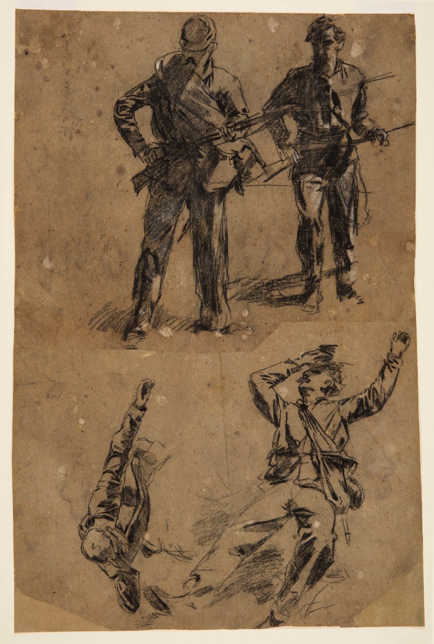 Dibujo, Estudios de soldados, 1863-65 de Winslow Homer