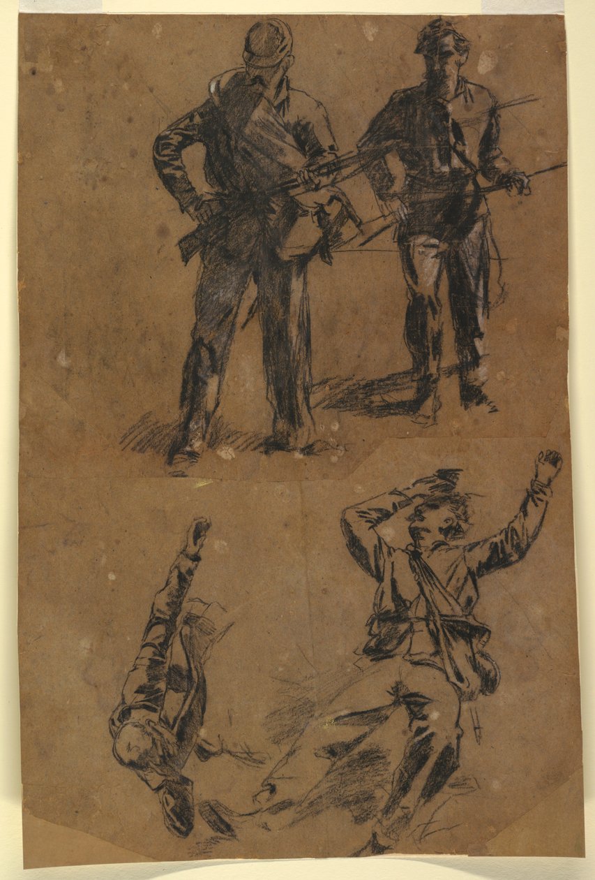 Dibujo, Estudios de soldados, 1863-65 de Winslow Homer