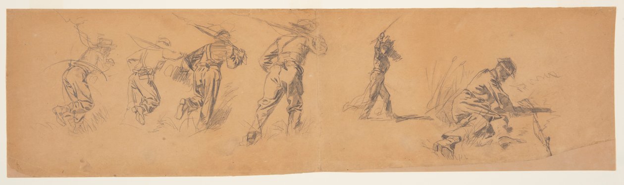 Dibujo, Estudios de soldados, 1863-65 de Winslow Homer