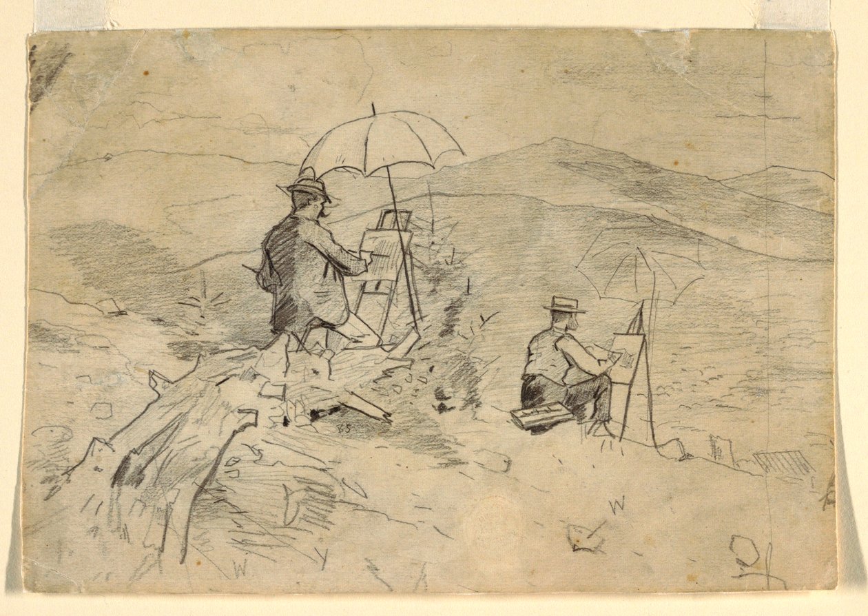 Dibujo, Estudio para "Artists Sketching in the White Mountains" y "The Artist in the Country", 1868 de Winslow Homer