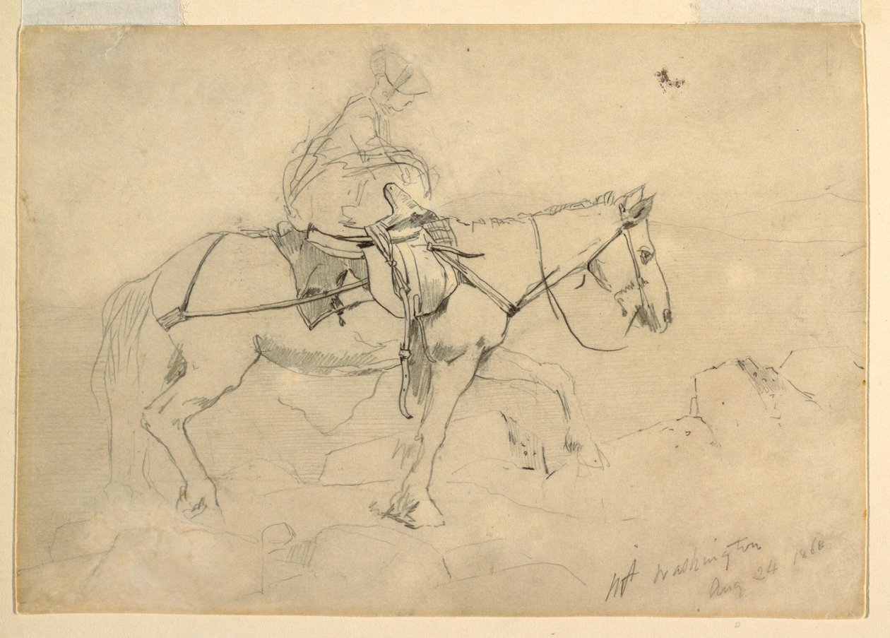Dibujo, Estudio para "Camino de herradura, Montañas Blancas", 24 de agosto de 1868 de Winslow Homer