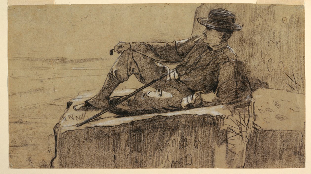 Dibujo, Estudio para "Alpinista descansando", 1868-69 de Winslow Homer