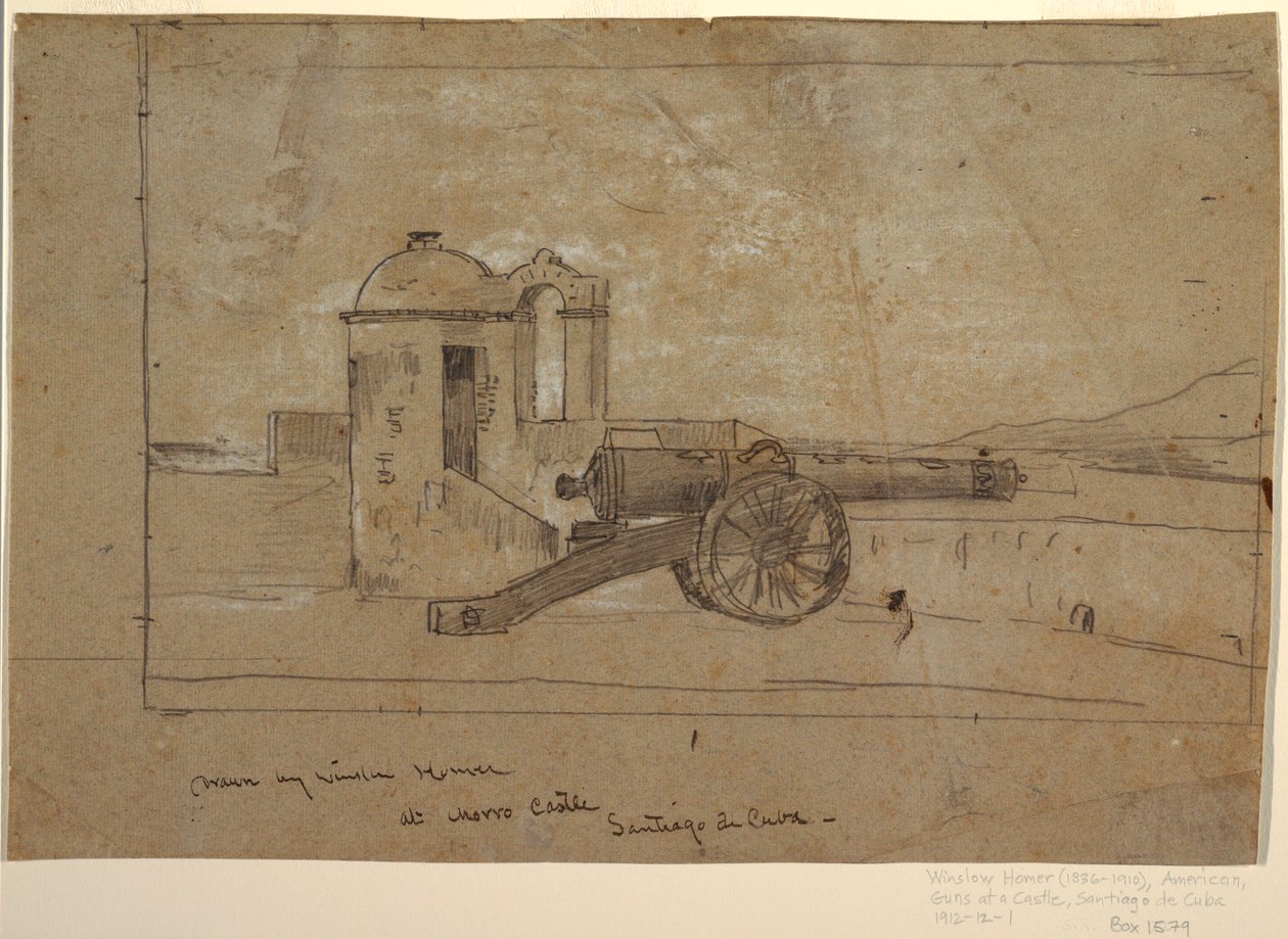Dibujo, Estudio para "Searchlight, Harbor Entrance, Santiago de Cuba", 1885 de Winslow Homer
