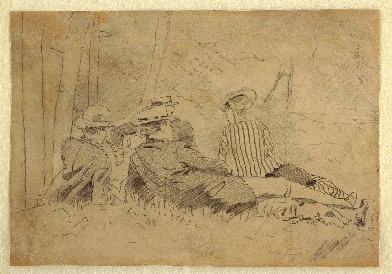 Dibujo, Estudio para "The Fishing Party", ca. 1869 de Winslow Homer