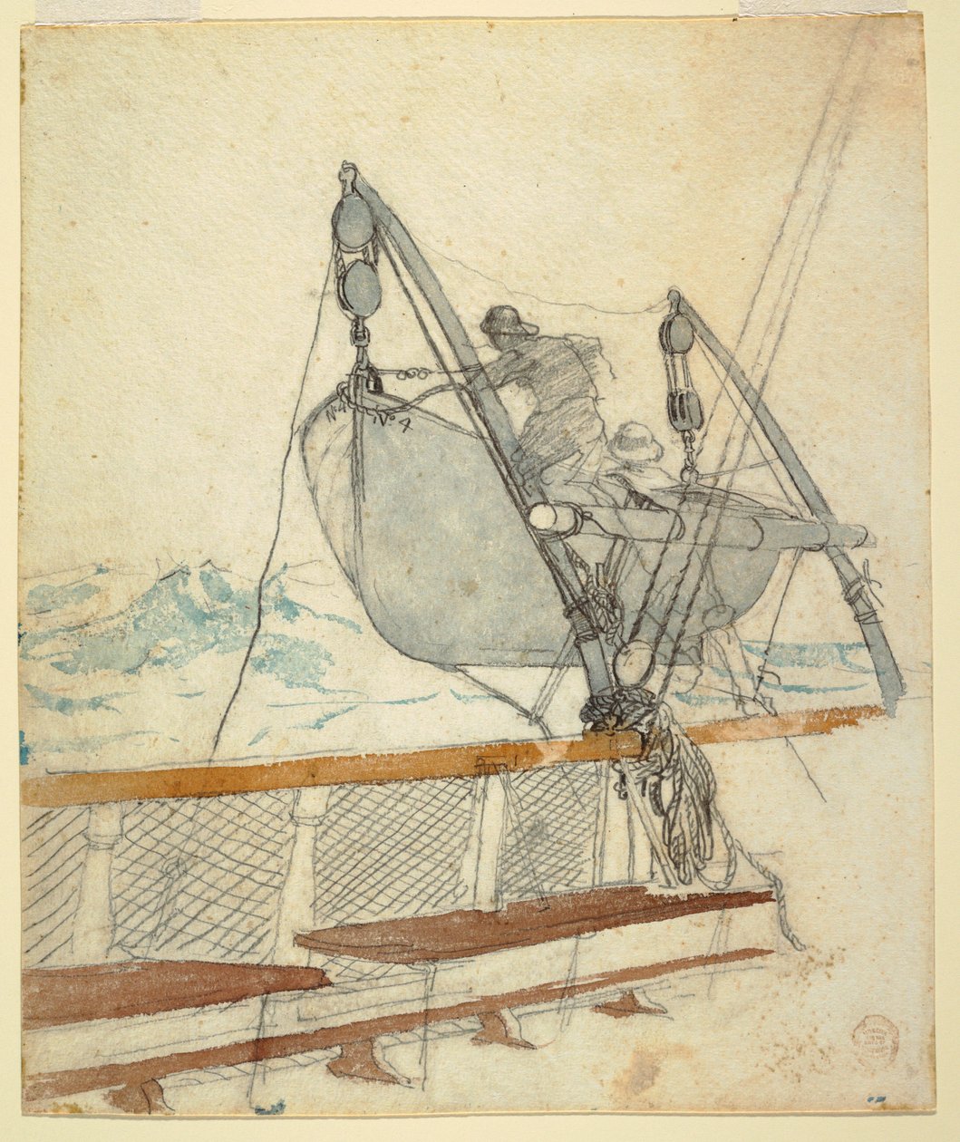 Dibujo, Estudio para "La señal de socorro", 1881 de Winslow Homer