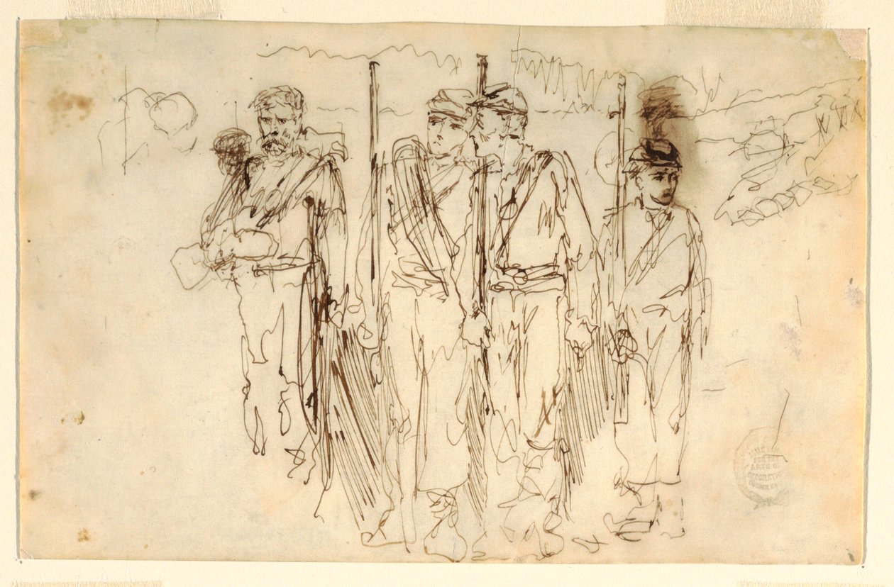 Dibujo, Los heridos ambulantes, 1861-62 de Winslow Homer