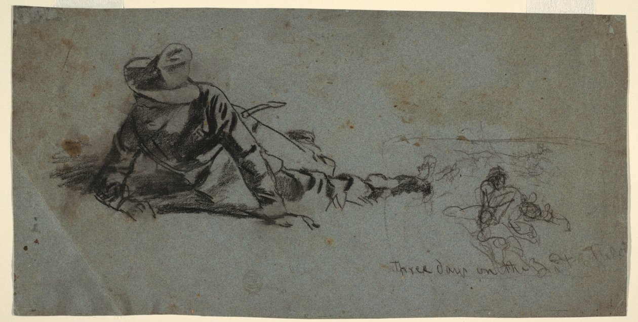 Dibujo, Tres días en el frente, ca. 1863 de Winslow Homer