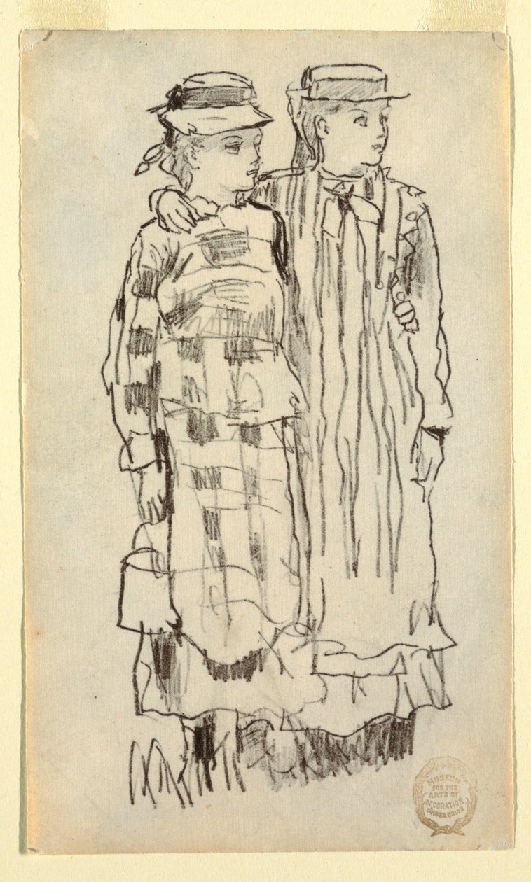 Dibujo, Dos niñas, 1879 de Winslow Homer