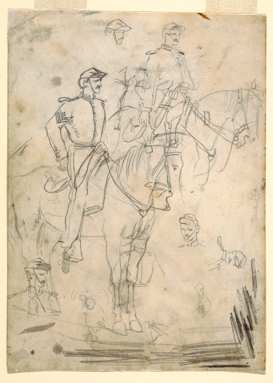 Dibujo, Dos bocetos de un oficial, 1862 de Winslow Homer