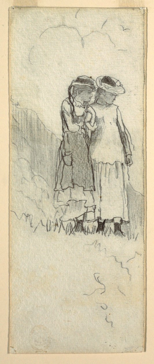 Dibujo, Dos jóvenes en un campo, 1879 de Winslow Homer