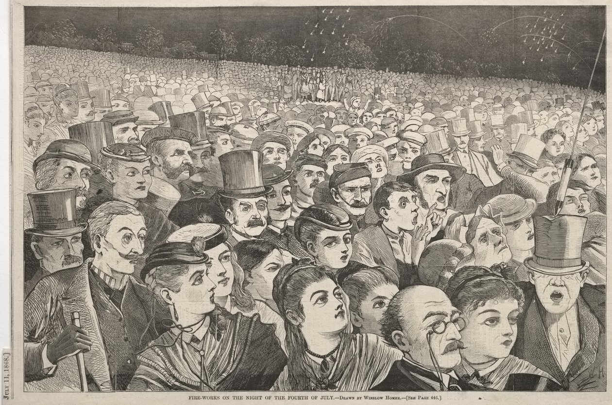 Fuegos artificiales en la noche del Cuatro de Julio de Winslow Homer