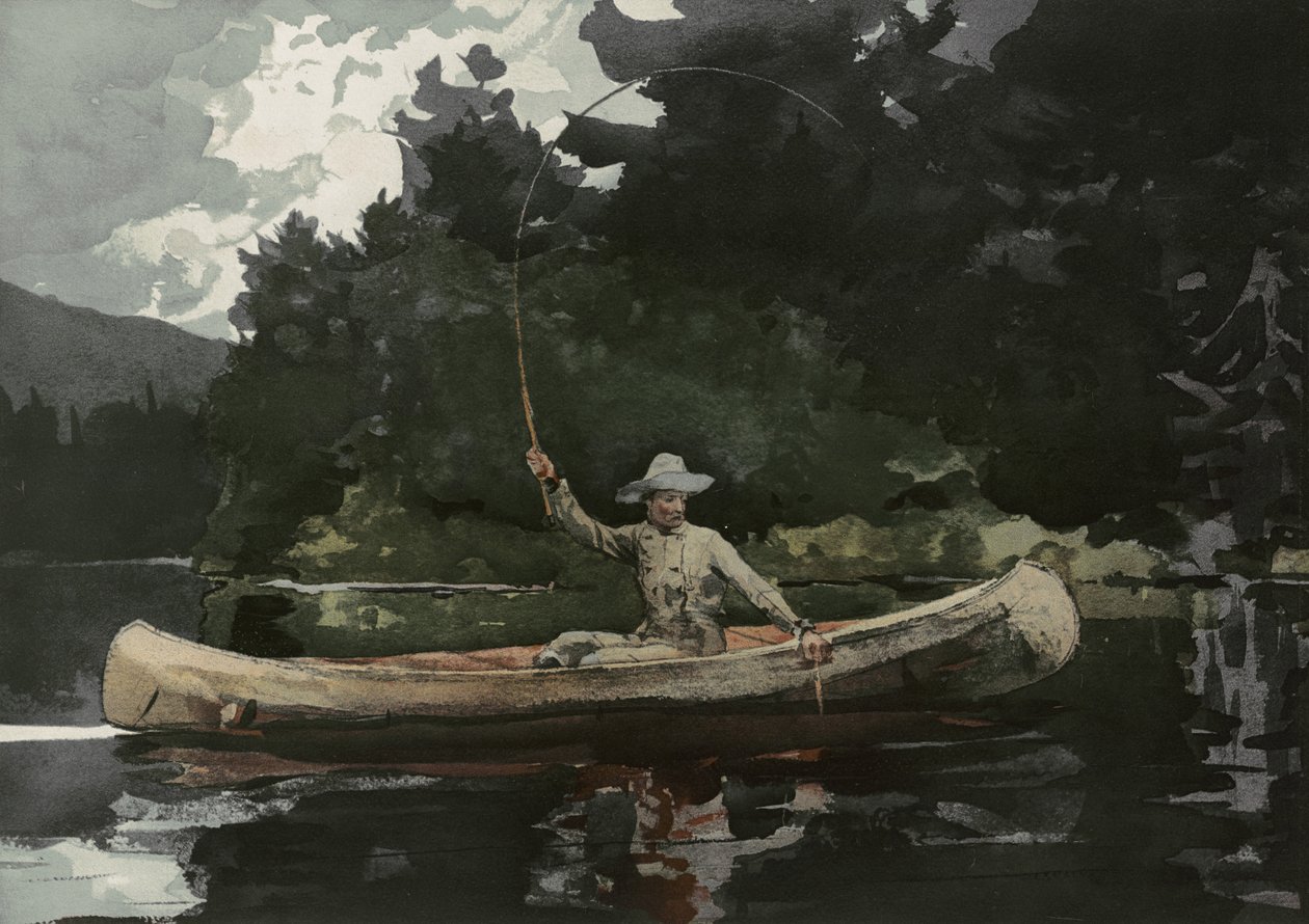 Pescando en los Bosques del Norte de Winslow Homer