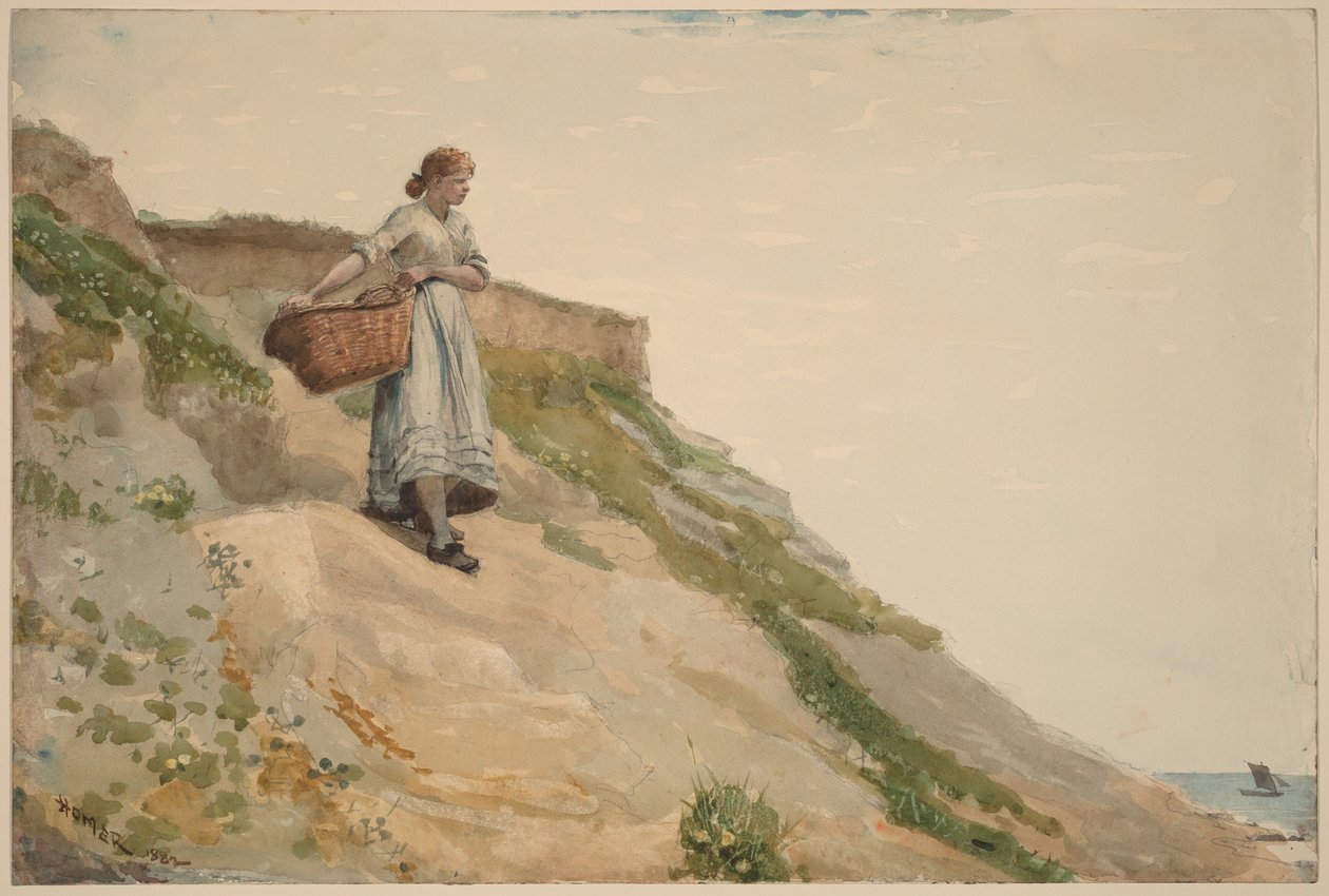 Niña con una cesta de Winslow Homer