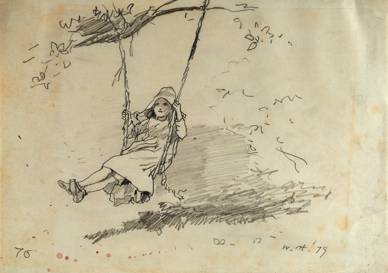 Niña en un columpio, 1879 de Winslow Homer