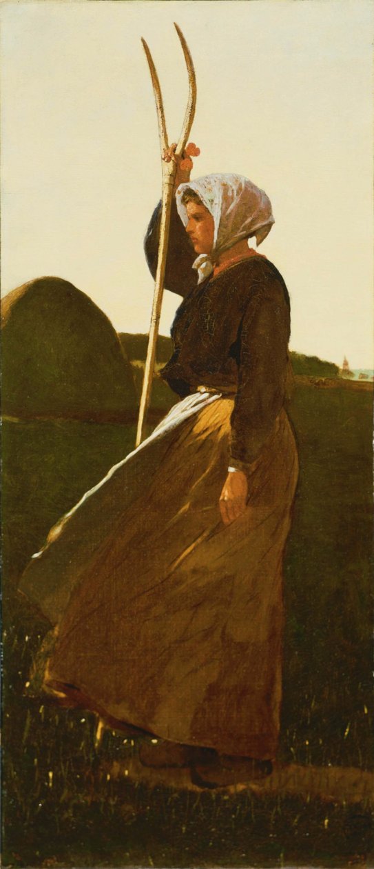 Chica con horca de Winslow Homer