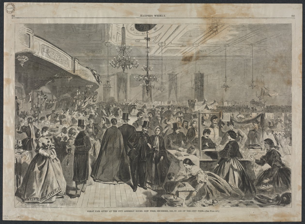 Gran Feria celebrada en la City Assembly Rooms, Nueva York, en diciembre de 1861, a beneficio de los pobres de la ciudad de Winslow Homer