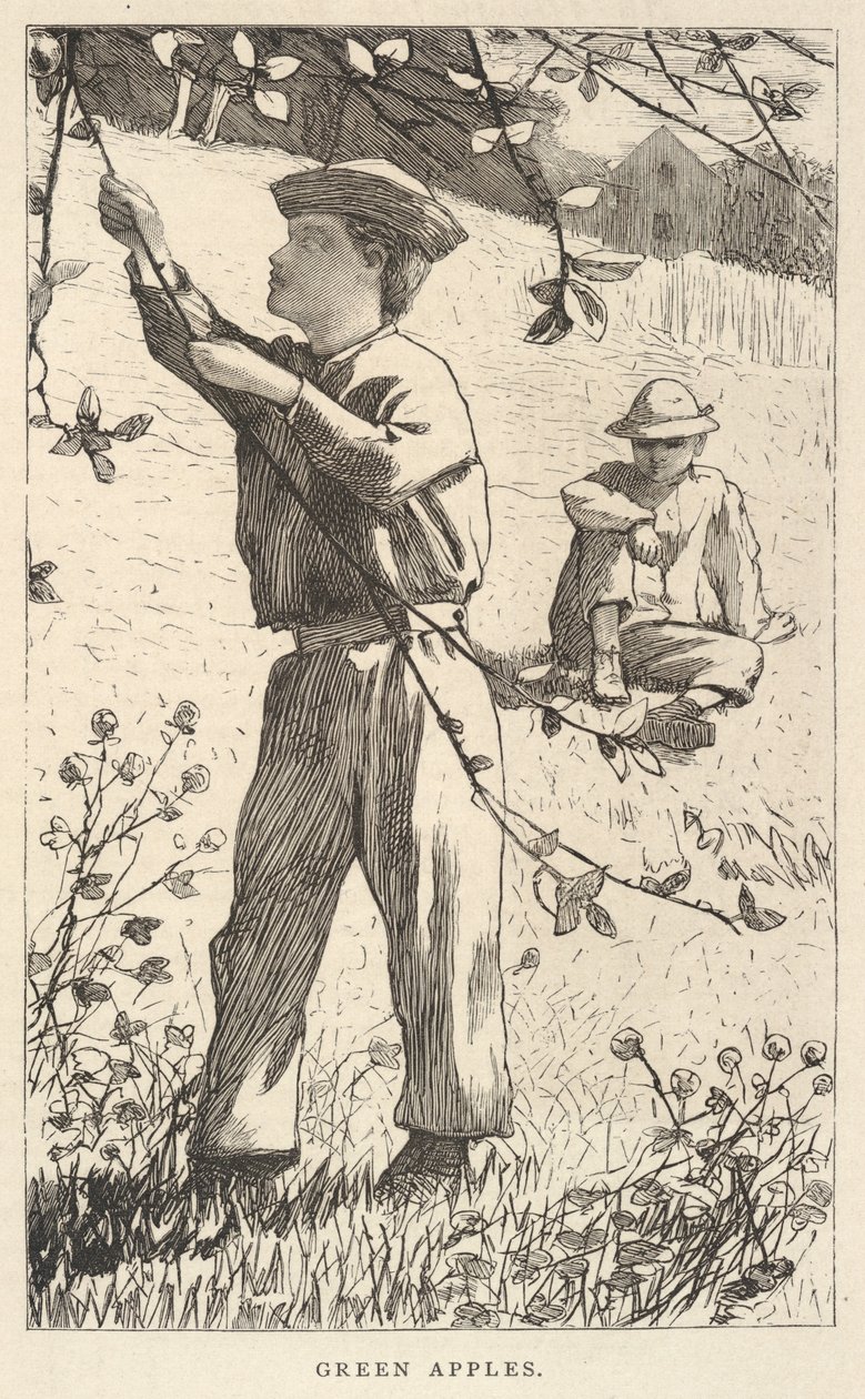 Manzanas verdes, de Our Young Folks, agosto de 1868 de Winslow Homer