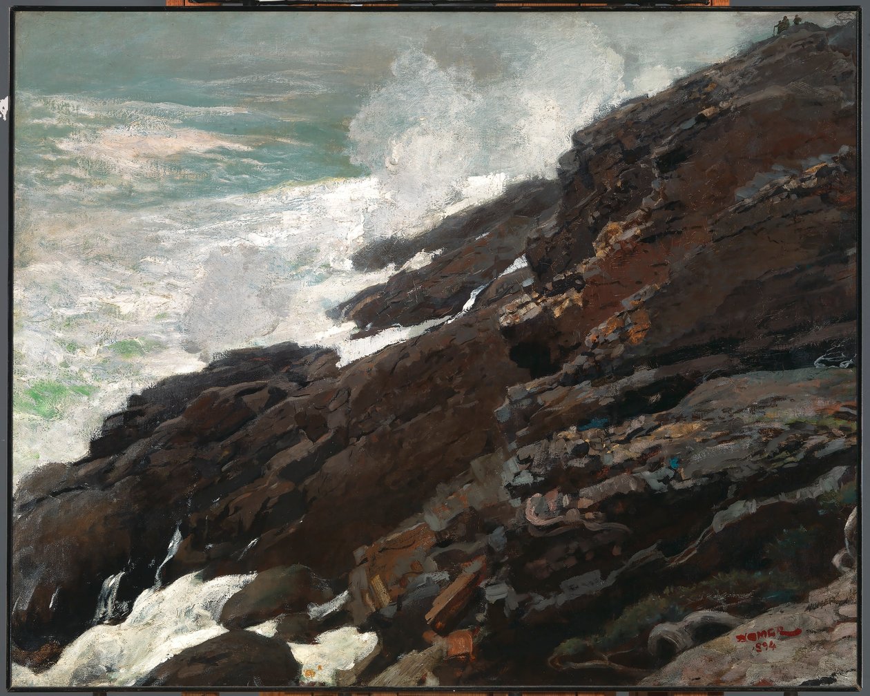 Alto acantilado, costa de Maine de Winslow Homer
