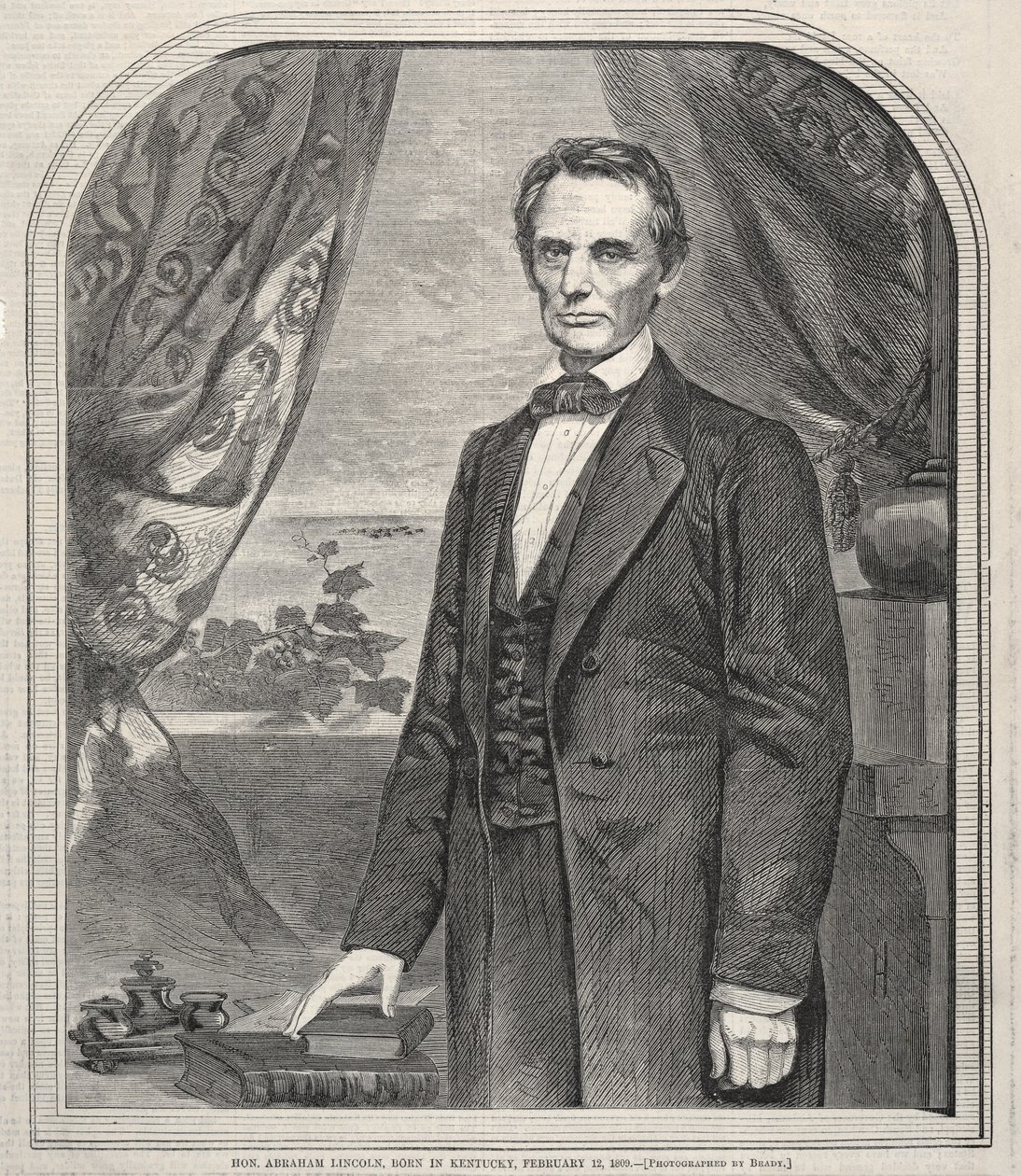 Hon. Abraham Lincoln, nacido en Kentucky, 12 de febrero de 1809, 1860 de Winslow Homer