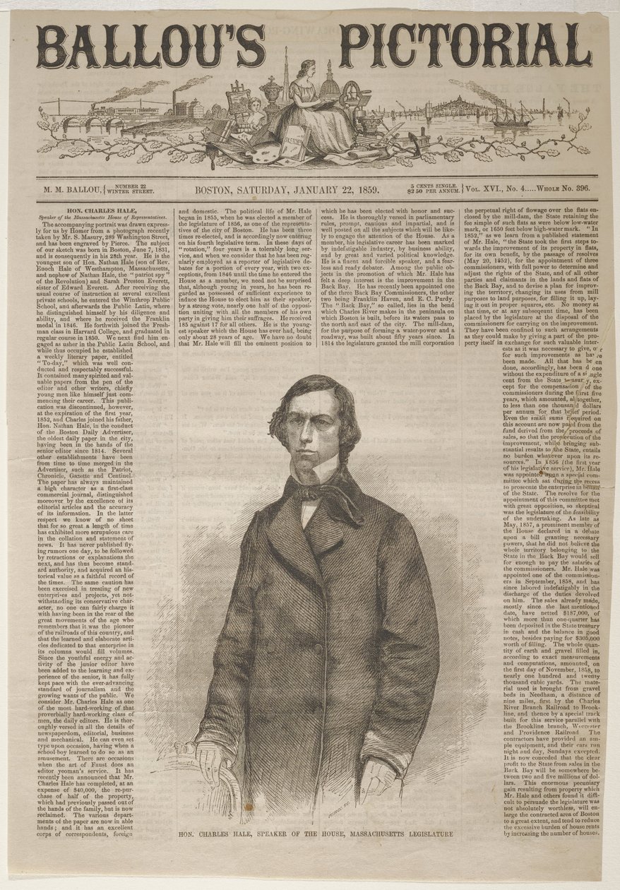El honorable Charles Hale, presidente de la Cámara, legislatura de Massachusetts de Winslow Homer